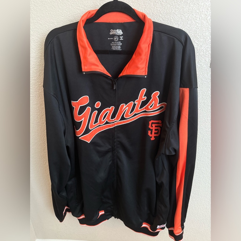 Men’s 2x San Francisco Giants Black and Orange lightweight Jacket